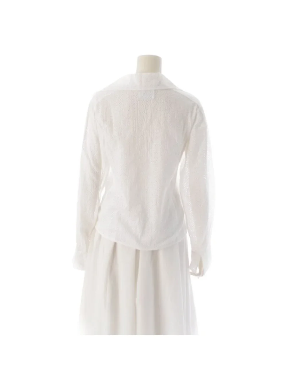 Chanel Cotton Coco Buttons Skipper Long Sleeve Shirt White 34